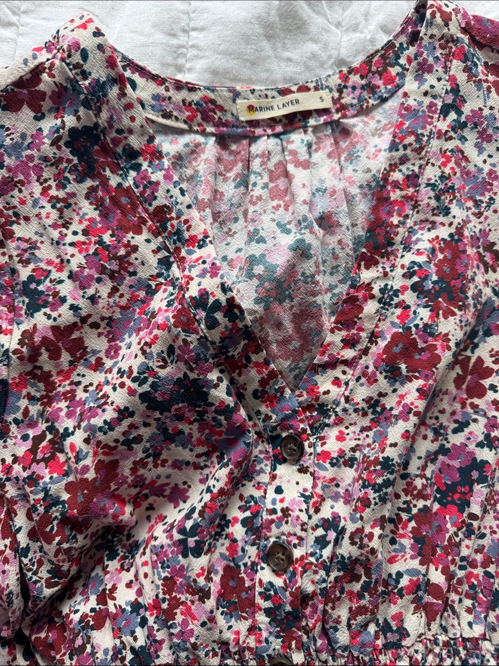 Floral V-Neck Midi Dress in Pink - Picture 3 of 8